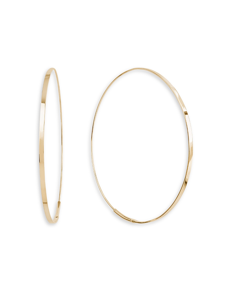 Lana Jewelry 14K White Gold Magic Flat Medium Hoop Earrings