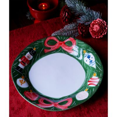 Natale Round Serving Platter, Ornaments