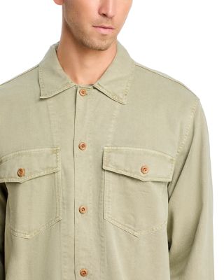 Twill Button Front Shirt Jacket