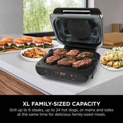 FG551 Foodi Smart XL 6 in 1 Indoor Grill with 4 Quart Air Fryer, Roast, Bake, Dehydrate, Broil, and Smart Cook System