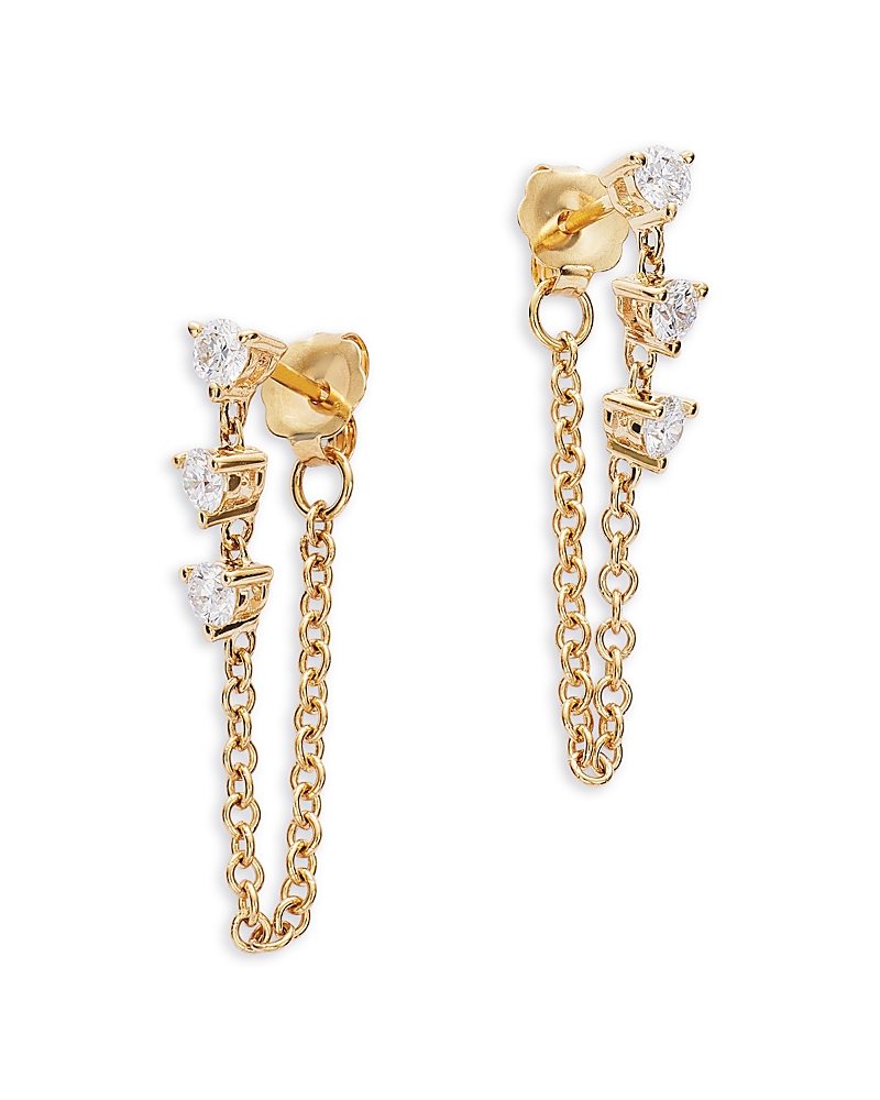 Bloomingdale's Fine Collection Diamond Chain Hoop Earrings in 14K Yellow Gold, 0.375 tcw