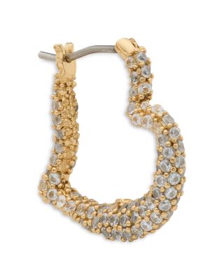 Amour Pav&eacute; Heart Huggie Hoop Earrings