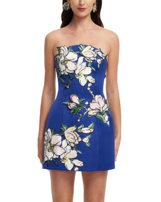 Zaria Appliqu&amp;eacute; Floral Bustier Minidress
