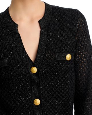 Blanca Sequinned Cropped Cardigan