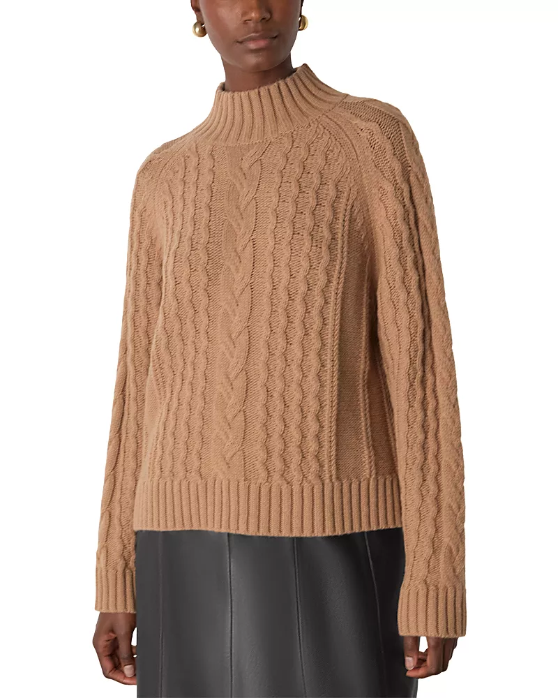 Whistles Cable Wool Mix Detail Knit Sweater