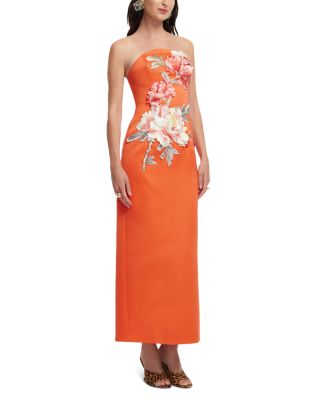 Ava Appliqu&amp;eacute; Floral Bustier Maxi Dress