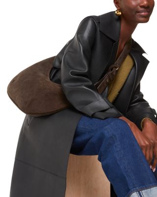 Sia Curved Suede Crossbody