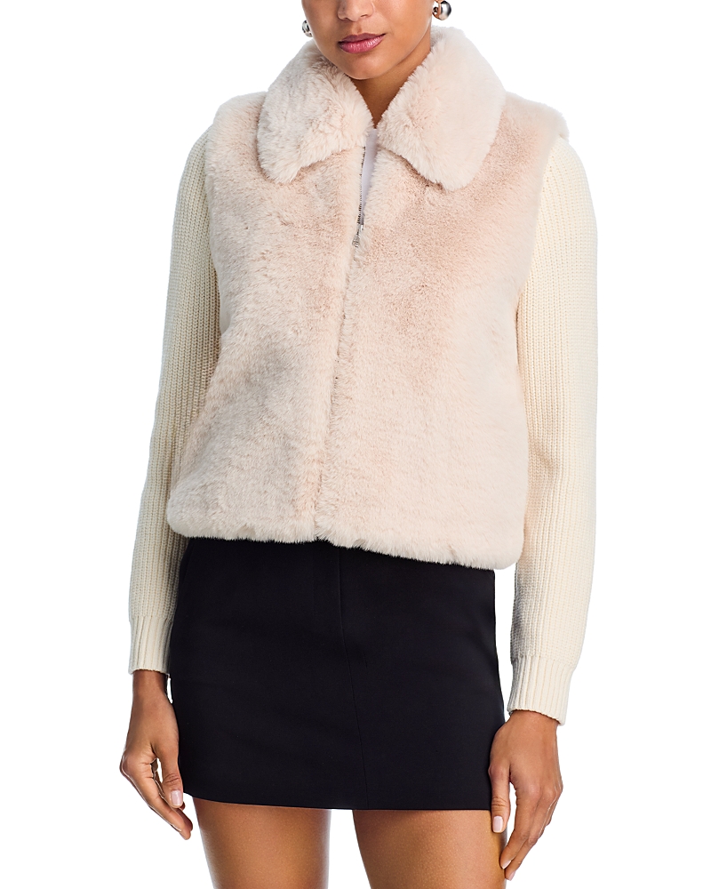 Aqua Faux Fur Cardigan - Exclusive
