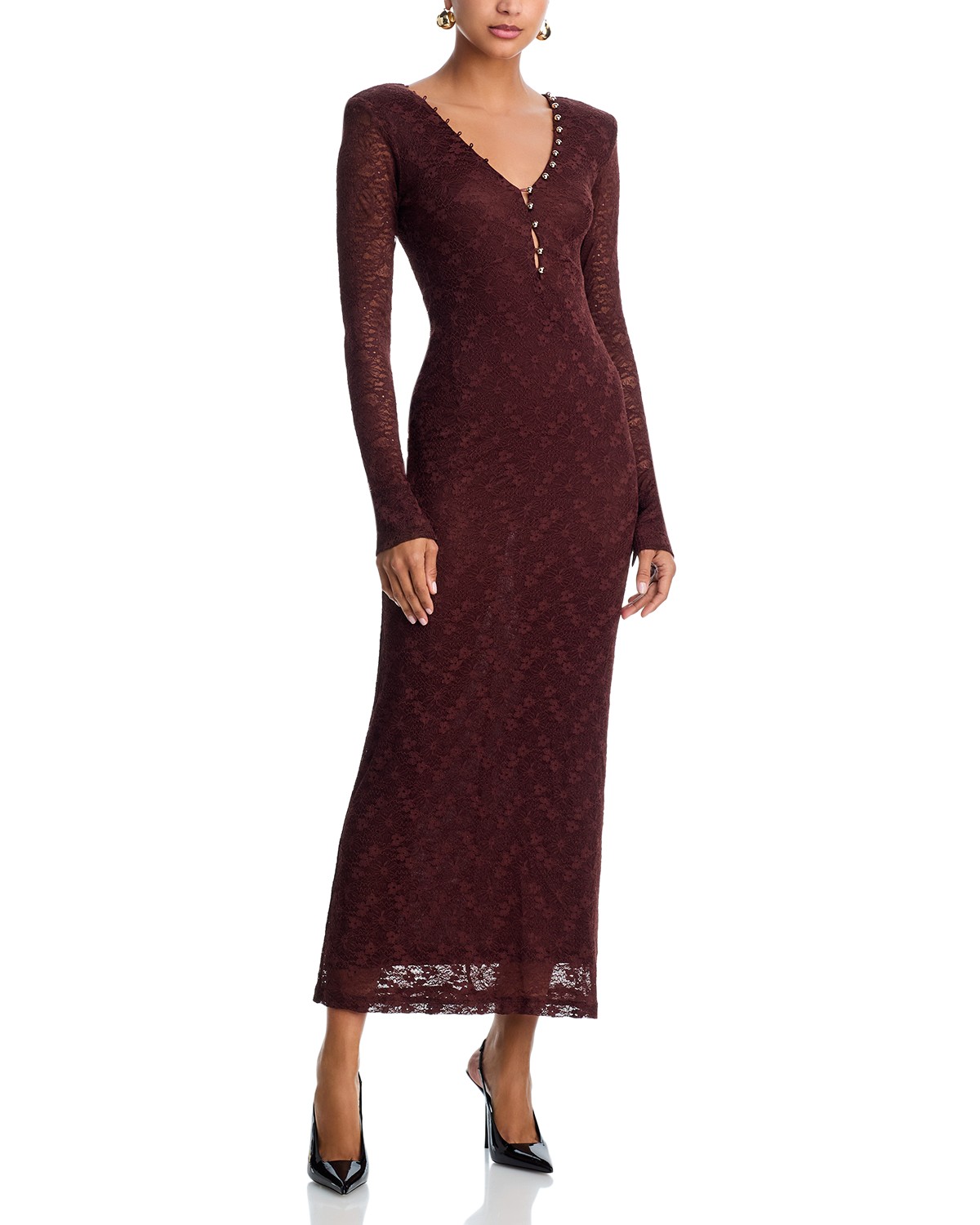Abercrombie & Fitch Premium Linen High-Neck Maxi Dress