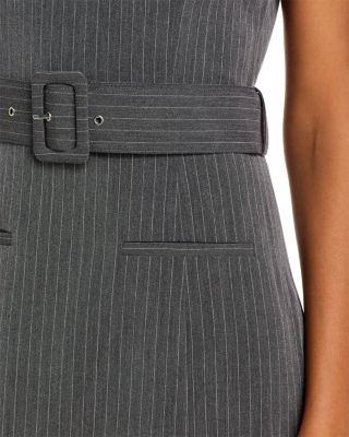 Minka Belted Pinstripe Dress