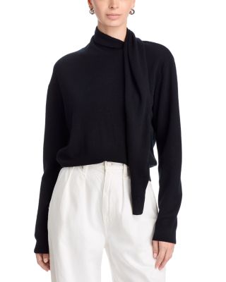 Cortina Wool &amp; Cashmere Crewneck Scarf Sweater