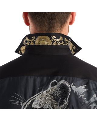 Lion&#39;s Shadow Embroidered Long Sleeve Woven Shirt