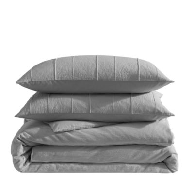 Woven Tucks Jacquard 3 Piece Comforter Set, Queen 