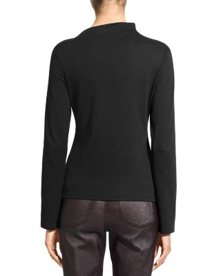 Slash Neck Twist Shoulder Top