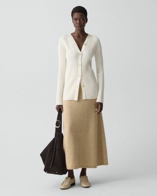 Wool Long Sleeve Open Back Cardigan