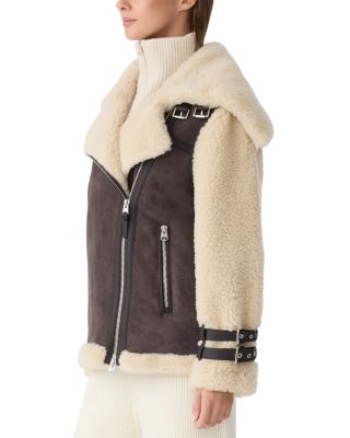 Rhoslyn Leather Shearling Moto Jacket