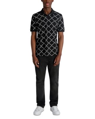 Open Collar Karl Logo Polo Shirt