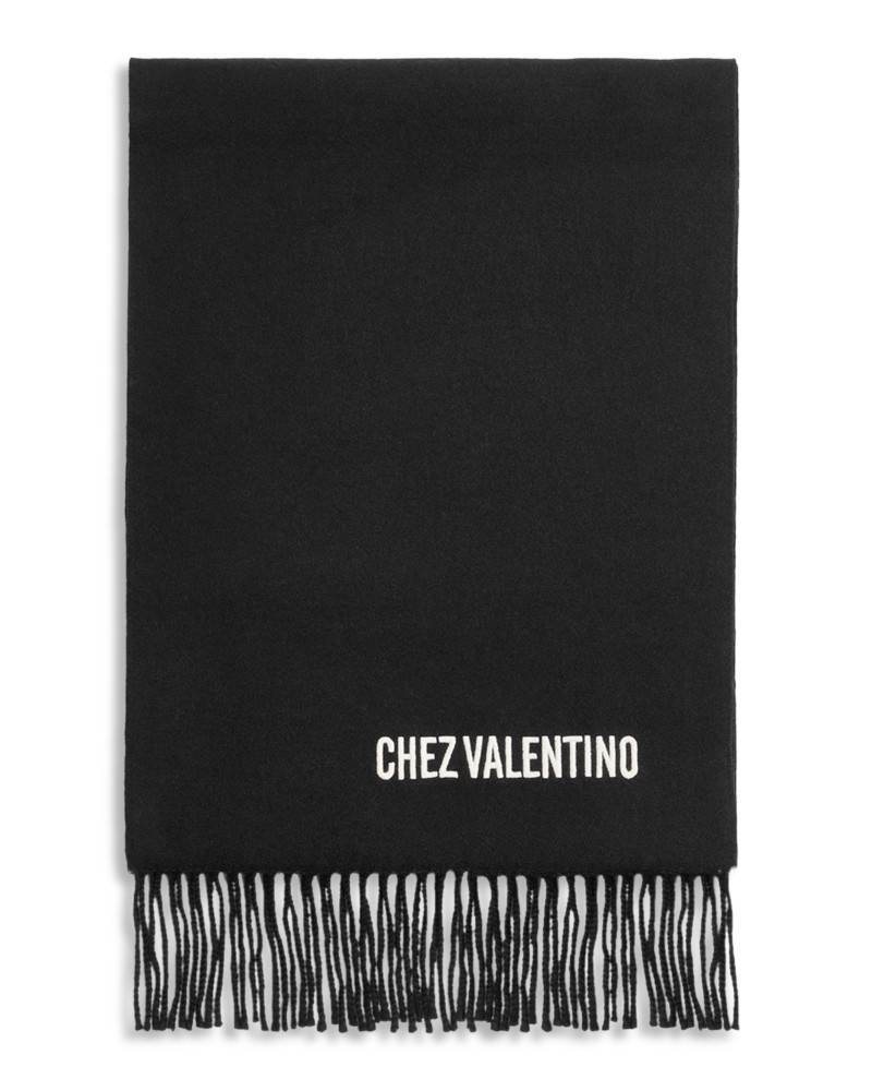 Valentino Garavani Bandeaux Wool Scarf in Black/Cream