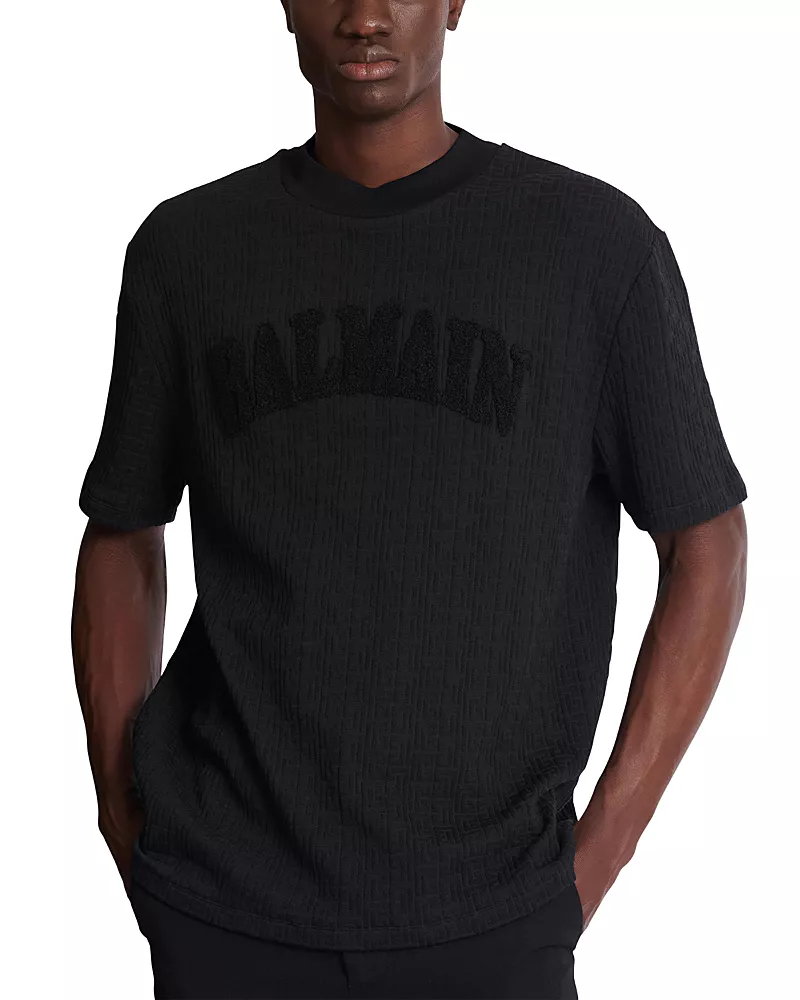 Balmain Monogram Print Logo Tee