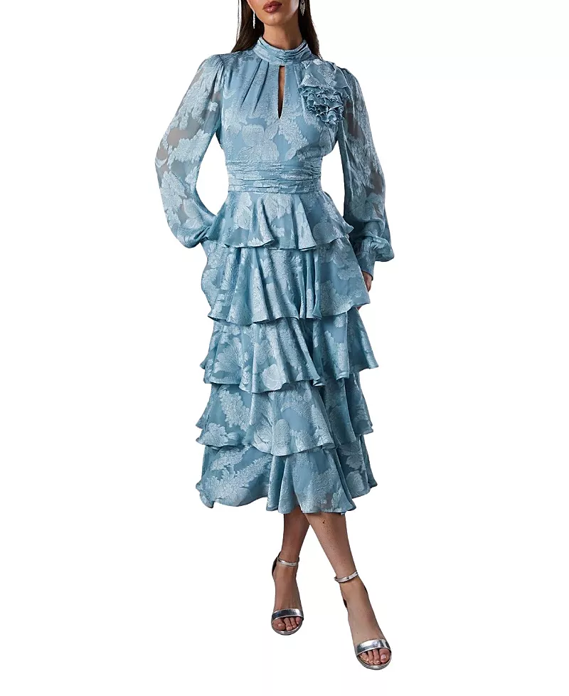 Coast Jacquard Tiered Maxi Dress