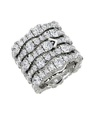  5 Row Pave Ring in 14K Gold, 7.76ctw Round Brilliant Lab Grown Diamonds