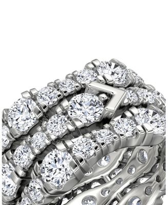 3 Row Pav&eacute; Ring in 14K Gold, 4.56ctw Round Brilliant Lab Grown Diamonds