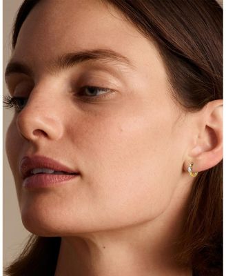 Solitaire Huggie Hoop in 14K Yellow Gold, 0.22 tcw Marquise Lab Grown Diamonds