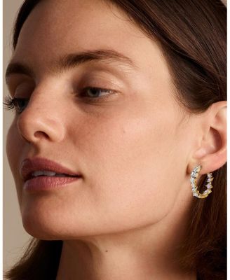 Mixed Shape Eternity Hoop in 14K White/Yellow Gold, 3.8ctw Lab Grown Diamonds