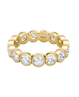  Bezel Eternity Band Ring  in 18K Gold, 2.4ctw Round Brilliant Lab Created Diamonds