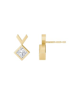  Arrow Stud in 14K Gold, 0.50ctw Princess Lab Grown Diamond