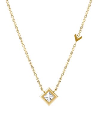 Arrow Station Necklace in 14K Gold, 0.50 tcw Princess Lab Grown Diamond