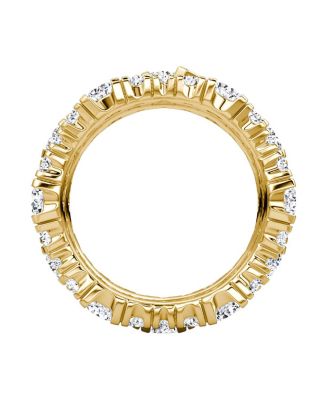  V 3 Row Pave Ring in 14K Gold, 4.56ctw Round Brilliant Lab Grown Diamonds