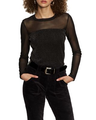 Sparkle Mesh Crewneck Top