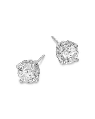 Luxe Collection Certified Lab Grown Diamond Hidden Halo Stud Earrings in Platinum, 2.0 tcw