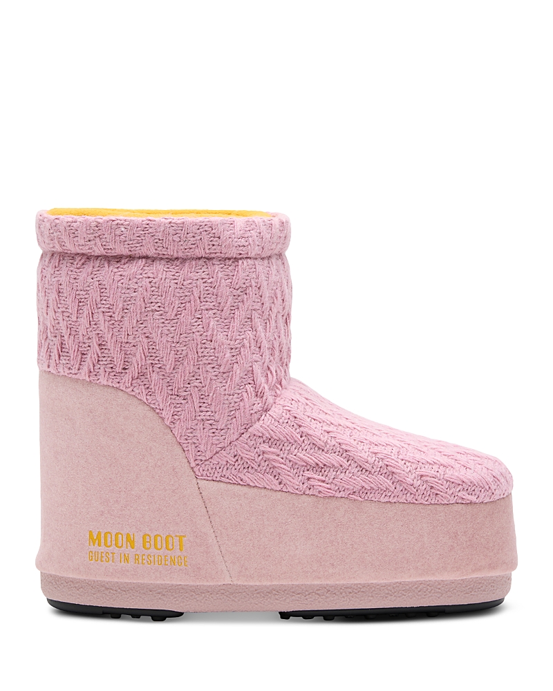 Moon Boot Stivali Da Neve In Maglia Rose In Pink