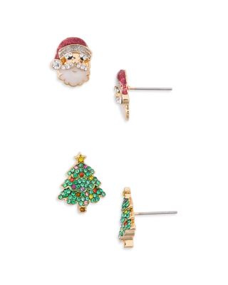 Spruced Santa & Tree Earrings Set