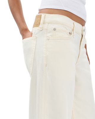 The Saige Low Rise Straight Jeans in Ecru