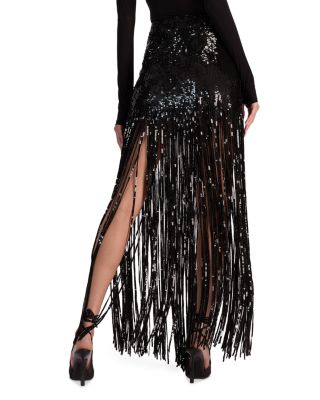 Kendra Sequinned Fringe Skirt