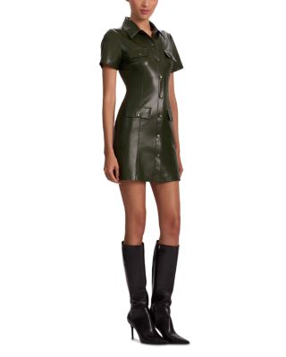 Jamie Faux Leather Collared Dress