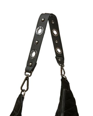 Moonbeam Medium Quilted Suede Shoulder Bag 