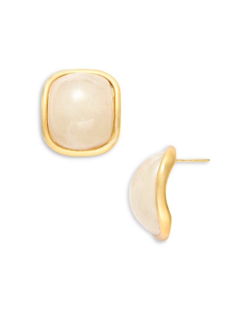 Aqua Framed Stone Drop Earrings - Exclusive