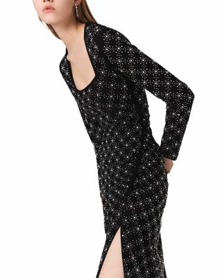 Roseperla Rhinestone & Pearl Maxi Dress