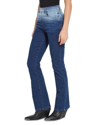 Lianna High Rise Slim Flare Leg Denim Jeans in Gradient Mid Wash