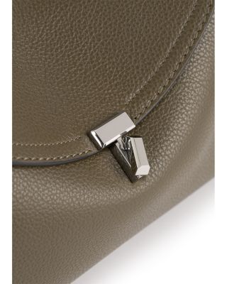 T-Lock Smooth-Leather Convertible Clutch in Ash