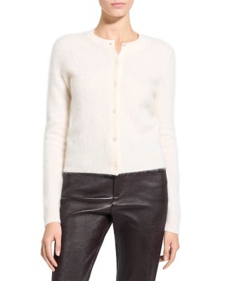  Brushed Crewneck Cardigan in Cashmere