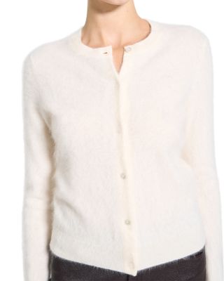  Brushed Crewneck Cardigan in Cashmere