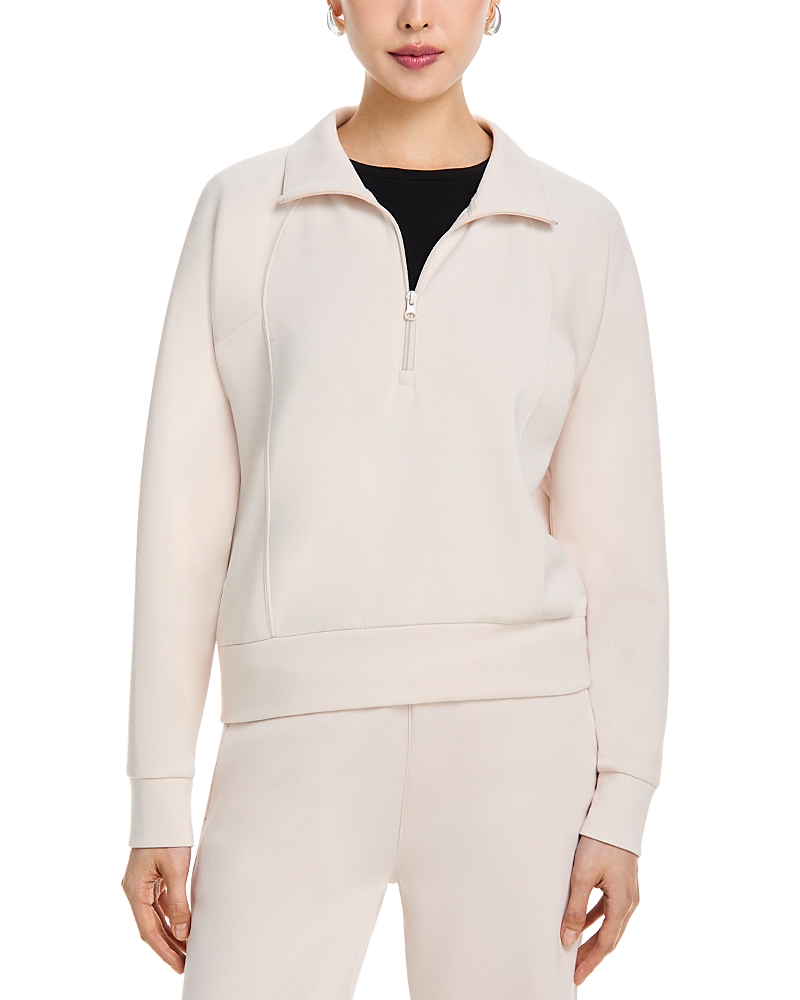 Vintage Havana Quarter Zip Sweatshirt In White