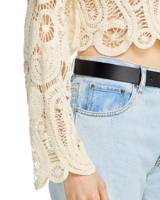 Long Sleeved Paisley Crochet Top - Exclusive