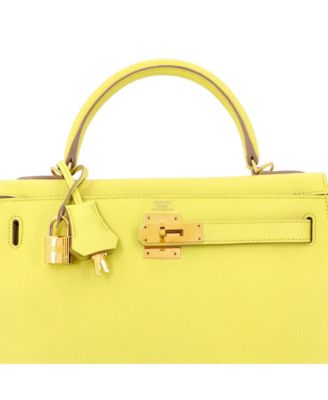 Kelly 28 Handbag Yellow Epsom with Gold Hardware