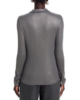 Soft Touch Metallic Rib Long Sleeved Shirt